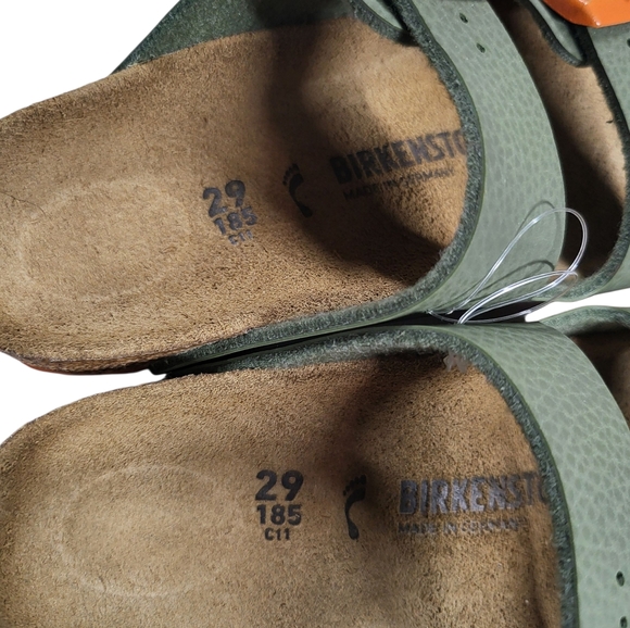 Birkenstock Kids Olive Sandals with Orange Accents - Picture 6 of 11